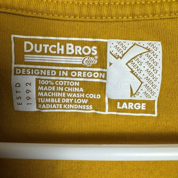 Dutch Bros yellow 1992 A Better World long sleeve tee size large unisex G28 - Picture 3 of 6